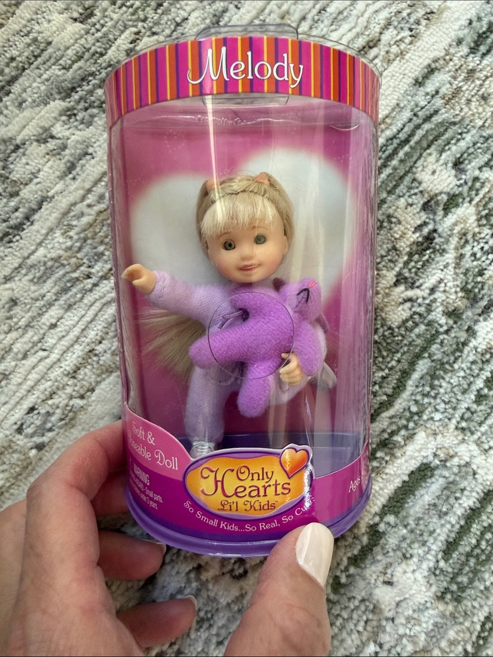 Only Hearts NWT vintage baby sister Melody Doll with Purple Plush Rabbit